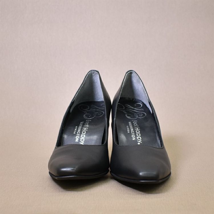 WASHINGTON FootHappy 2E黒プレーンパンプス8cmヒール