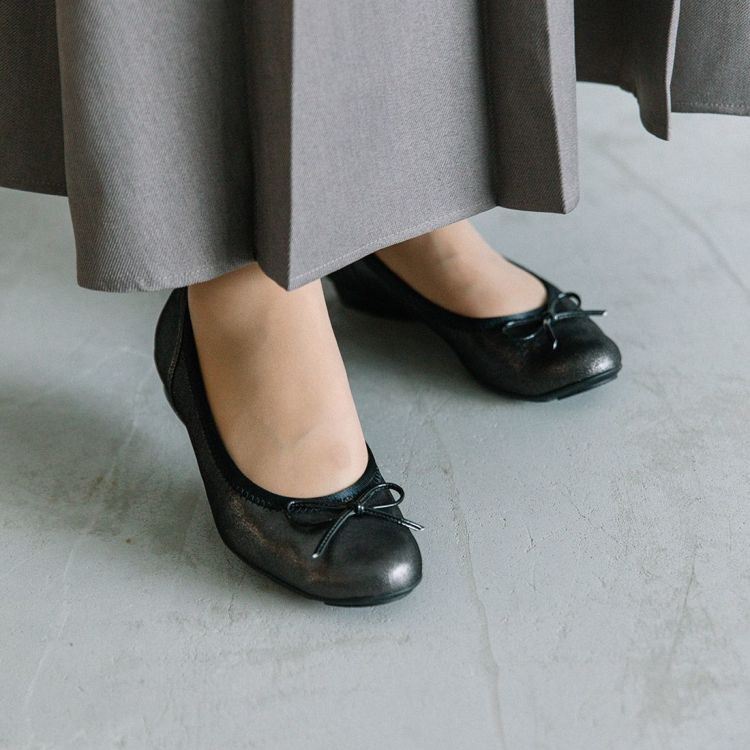 WASHINGTON FootHappy [人気商品] 晴雨兼用リボンバレエシューズ